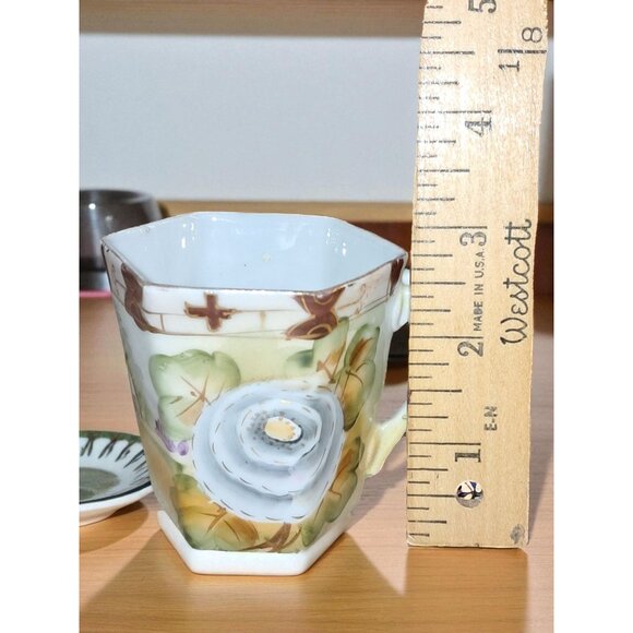 Antique 1891 - 1921 Nippon Te -Oh Hand -painted Porcelain Teacup and Saucer - Picture 12 of 16